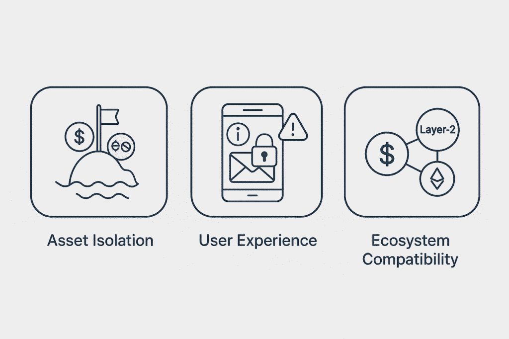 asset isolation, user experience and ecosystem compatibility